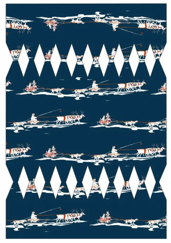 Outlet DIY Christmas Cracker - Navy Reindeer Template Tea Towels