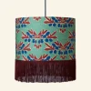 Shop Drum Fringe Lampshade - Green Nouveau Plum Tea Towels | Lampshades