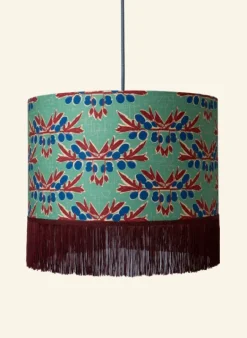 Shop Drum Fringe Lampshade - Green Nouveau Plum Tea Towels | Lampshades