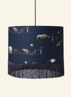 Online Drum Fringe Lampshade - Navy Endangered Animals Tea Towels | Lampshades