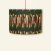 Fashion Drum Lampshade - Green Mid-Century Feather Tea Towels | Lampshades