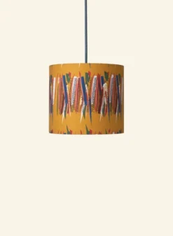 Cheap Drum Lampshade - Mustard Mid-Century Feather Tea Towels | Lampshades