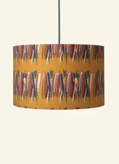 Cheap Drum Lampshade - Mustard Mid-Century Feather Tea Towels | Lampshades