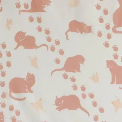 Sale Ecru Large Cat Print Fabric - Cotton Tea Towels | Fabric By The Metre