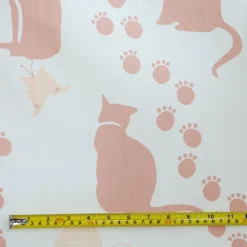 Sale Ecru Large Cat Print Fabric - Cotton Tea Towels | Fabric By The Metre