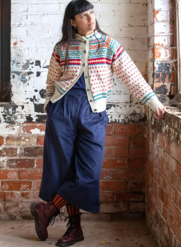 Hot Edith - Navy Corduroy Trousers Women Trousers | Tea Towels