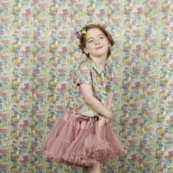 Shop Edna Girl's Blouse - Cream Flower Garden Tea Towels