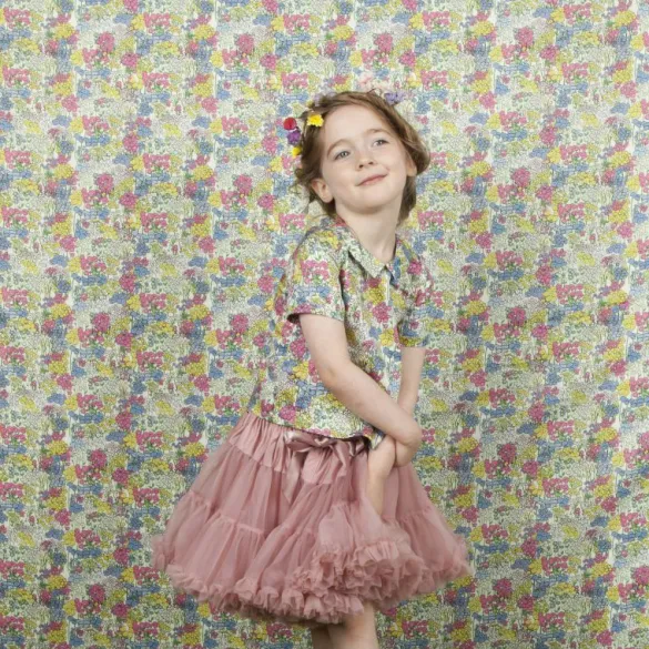 Shop Edna Girl's Blouse - Cream Flower Garden Tea Towels