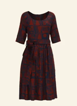 Shop Elsie Dress - Navy/Red Greenhouse Women Dresses | Tea Towels