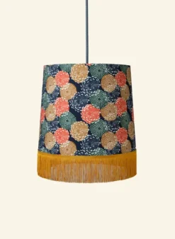 Hot Empire Fringe Lampshade - Navy Pinecones Tea Towels | Lampshades