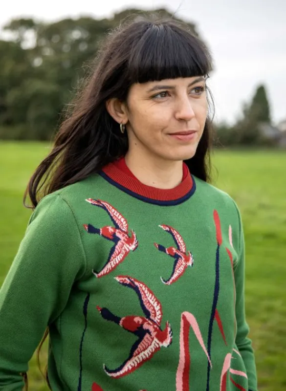 Shop Esther - Green Flying Ducks Jumper Tea Towels