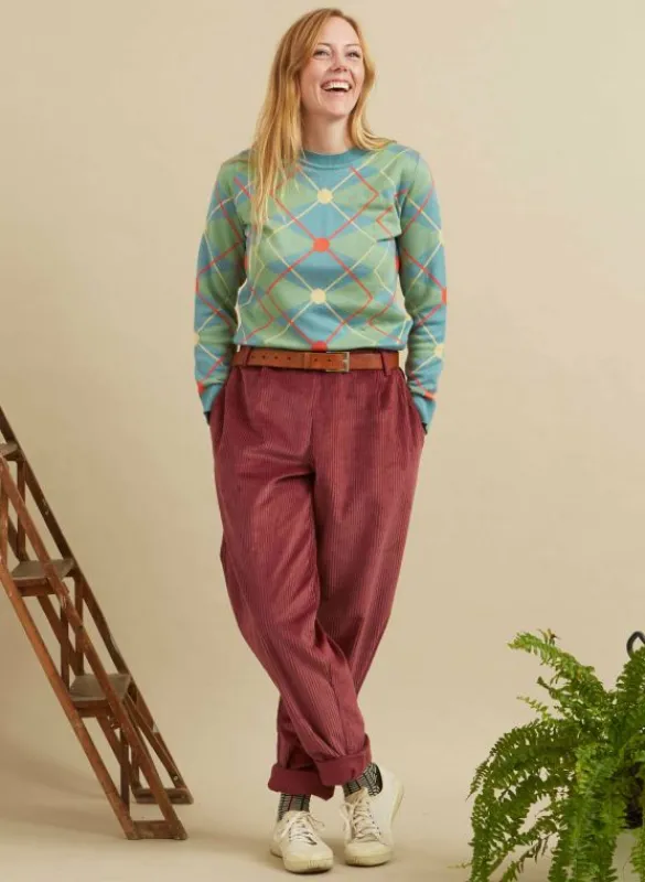 Sale Esther - Green/Blue Argyle Jumper Tea Towels