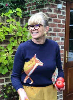Discount Esther Long - Navy Fox Jumper Women Knitwear | Tea Towels