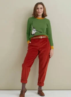 Outlet Esther Long Knitted Jumper - Green Puffin Women Knitwear | Tea Towels