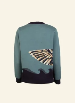 Shop Esther Long Knitted Jumper - Mineral Blue Duck Women Knitwear | Tea Towels