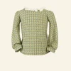 Cheap Ethel Girl's Blouse - Green Check Tea Towels