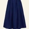 Discount Florence Skirt - Navy Linen Women Skirts | Tea Towels