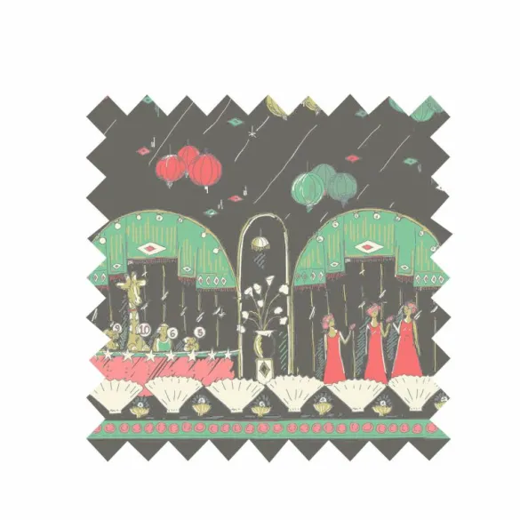 Hot Grey Ballroom Fabric - Organic Cotton Twill Tea Towels | Fabric By The Metre