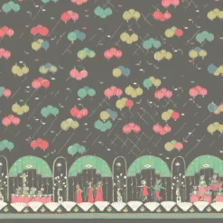 Hot Grey Ballroom Fabric - Organic Cotton Twill Tea Towels | Fabric By The Metre