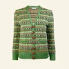 Cheap Heritage - 100% British Wool Cardigan - Popcorn Green Women Knitwear | Wool Knitwear