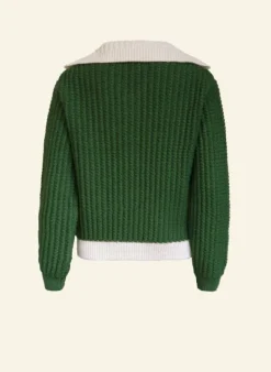Online Heritage -  100% British Wool Cardigan - Corvette Green Cardigan Women Knitwear | Wool Knitwear