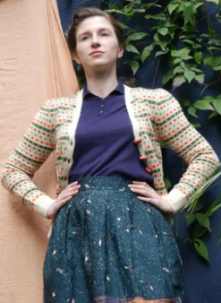 Clearance Heritage - Popcorn Cream Cardigan Women Knitwear | Wool Knitwear