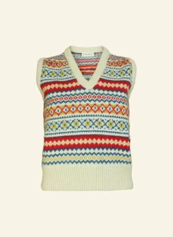 Discount Heritage - Valerie Cream Tank Top Women Knitwear | Wool Knitwear