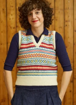 Discount Heritage - Valerie Cream Tank Top Women Knitwear | Wool Knitwear