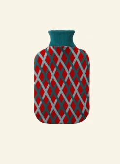 Flash Sale Hot Water Bottle Cover - Teal Lattice Women Knitted Accessories | Tea Towels