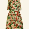 Fashion Ida - Burgundy Sailing Boats Dress Women Dresses | Tea Towels
