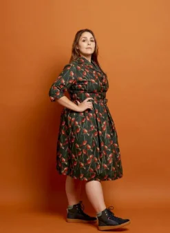 Cheap Ida - Forest Green Robin Dress | 100% Organic Cotton Women Dresses | Tea Towels
