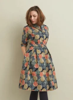 Clearance Ida Dress - Navy Pinecones Women Dresses | Tea Towels