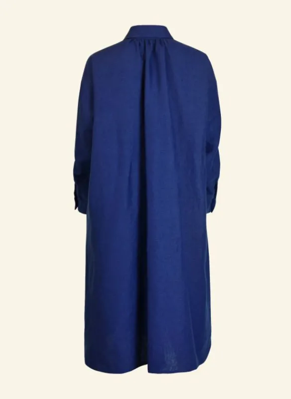 Flash Sale Izzy Dress - Navy Linen Women Dresses | Tea Towels