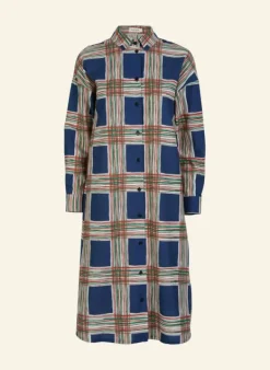 Hot Izzy Shirt Dress - Navy Check Women Dresses | Tea Towels