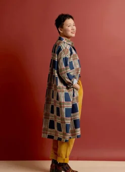 Hot Izzy Shirt Dress - Navy Check Women Dresses | Tea Towels