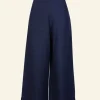 Cheap Josephine Trousers - Navy Linen Women Trousers | Tea Towels