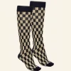 Shop Knee High Socks - Navy Feather Women Socks | Socks