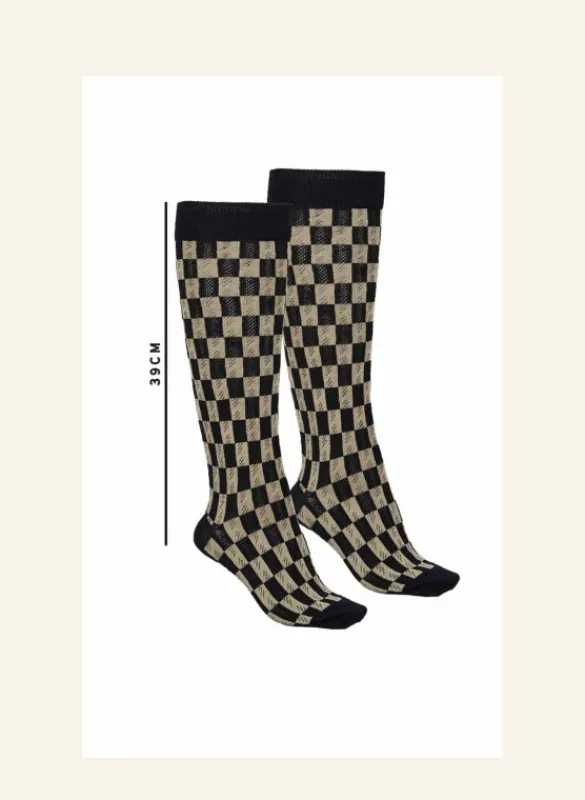 Shop Knee High Socks - Navy Feather Women Socks | Socks