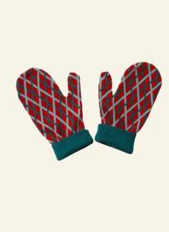 Store Knitted Mittens - Teal Lattice Women Knitted Accessories | Tea Towels