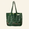 Store Large Shopper - Green Christmas Women Made From Leftover Fabric | Tea Towels