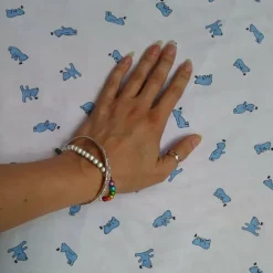 Cheap Little Blue Bear Fabric - Cotton Tea Towels | Fabric By The Metre