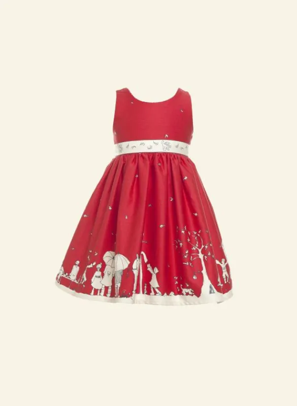 Outlet Martha - Red Aunt Eva Kids Children's Dresses | Baby