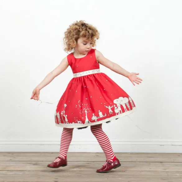 Outlet Martha - Red Aunt Eva Kids Children's Dresses | Baby