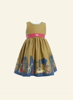 Hot Martha Baby / Toddler Dress - Mustard Yellow London Print Kids Children's Dresses | Baby