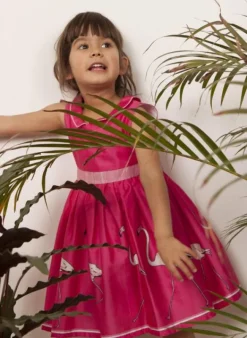 Discount Millie Children's Dress - Raspberry Large Flamingo Kids Children's Dresses