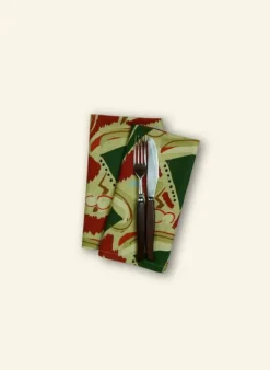 Online Napkin Set - Burgundy Sailing Boats Dining