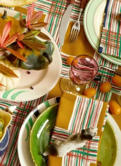 Outlet Napkin Set - Mustard Checks Dining