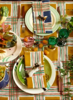 Outlet Napkin Set - Mustard Checks Dining