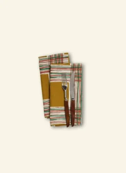 Outlet Napkin Set - Mustard Checks Dining
