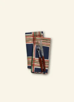 Discount Napkin Set - Navy Checks Dining